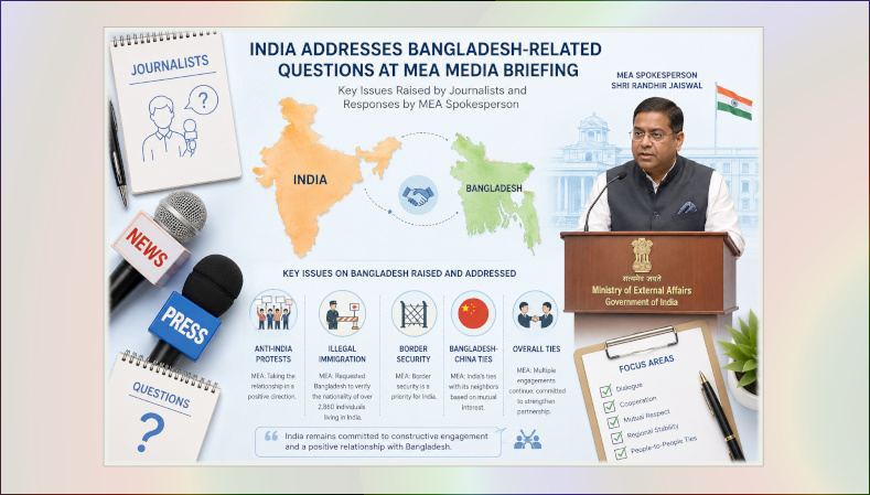 India Responds to Media Questions on Bangladesh Protests, China Ties and Migration